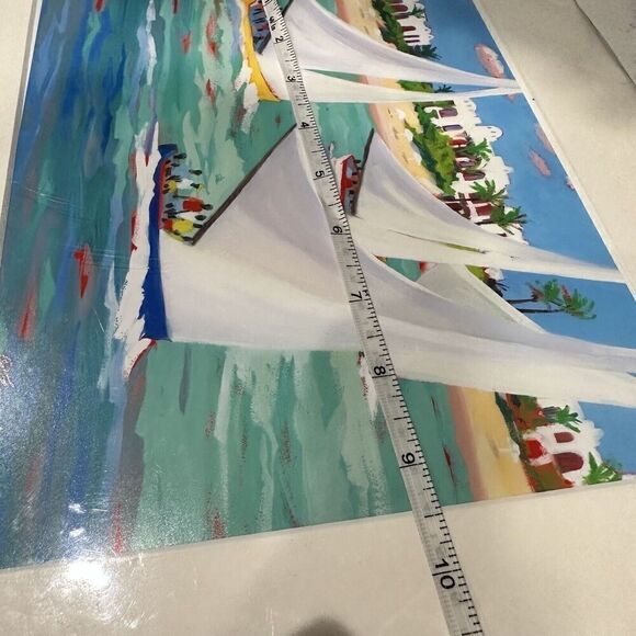Shari Erickson Regatta Signed Print  Sail Boat St. Thomas Art Print Erickson - Picture 10 of 10